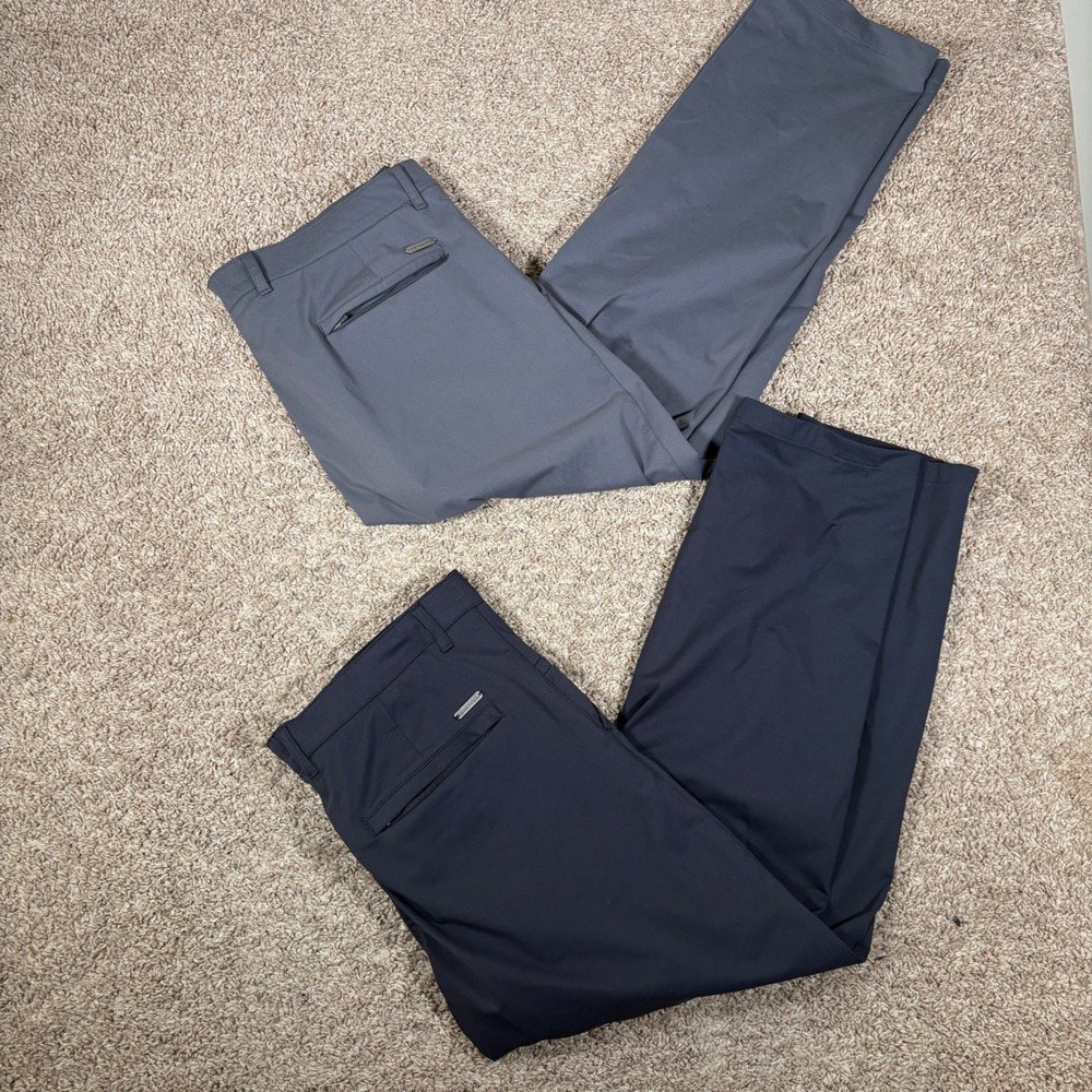 (2) Twillory Performance Pants Lot Mens 38x28 Gray Golf Tech Trousers